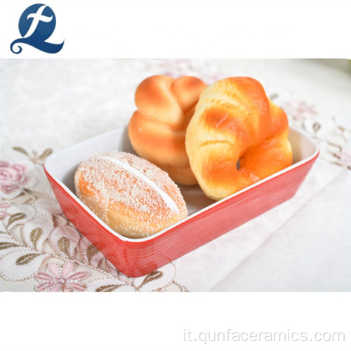 Bakeware per pane in ceramica rettangolare domestica